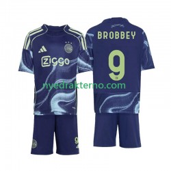 AFC Ajax Fotballdrakt Brian Brobbey 9 Barn Bortedraktsett 2025-2026 Kortermet