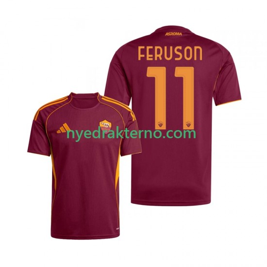 AS Roma Fotballdrakt Evan Ferguson 11 Herre Hjemmedraktsett 2025-2026 Kortermet
