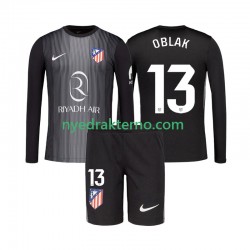 Atlético Madrid Fotballdrakt Jan Oblak 13 Keeper Barn Bortedraktsett 2025-2026 Langermet
