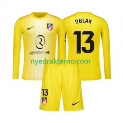 Atlético Madrid Fotballdrakt Jan Oblak 13 Keeper Barn Hjemmedraktsett 2025-2026 Langermet