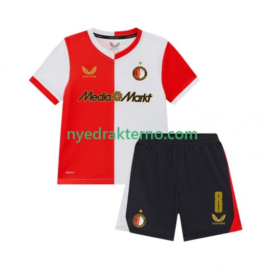 Feyenoord Rotterdam Fotballdrakt Quinten Timber 8 Barn Hjemmedraktsett 2025-2026 Kortermet