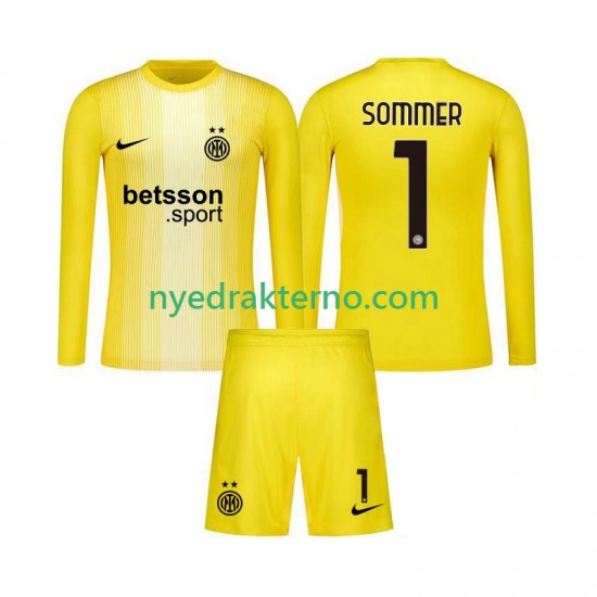 Inter Milan Fotballdrakt Yann Sommer 1 Keeper Barn Bortedraktsett 2025-2026 Langermet