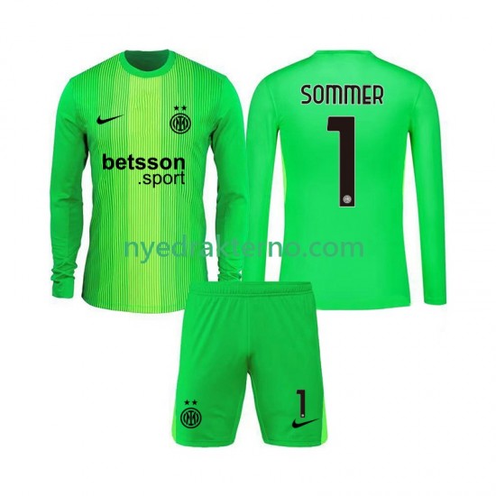 Inter Milan Fotballdrakt Yann Sommer 1 Keeper Barn Tredjedraktsett 2025-2026 Langermet