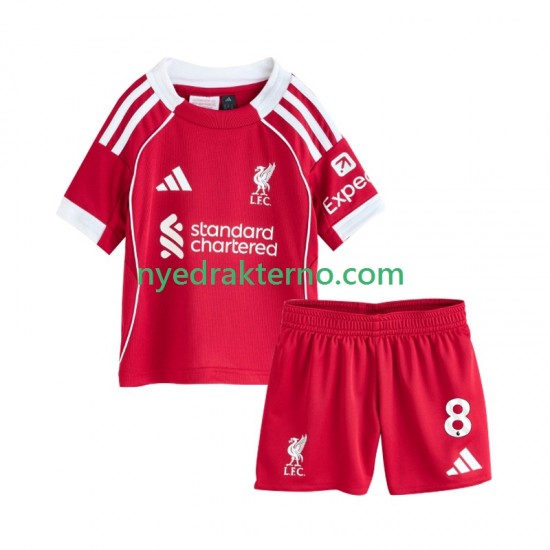 Liverpool Fotballdrakt Dominik Szoboszlai 8 Barn Hjemmedraktsett 2025-2026 Kortermet