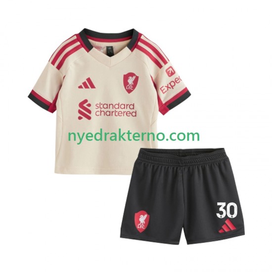 Liverpool Fotballdrakt Jeremie Frimpong 30 Barn Bortedraktsett 2025-2026 Kortermet