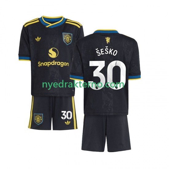 Manchester United Fotballdrakt Benjamin Sesko 30 Barn Tredjedraktsett 2025-2026 Kortermet