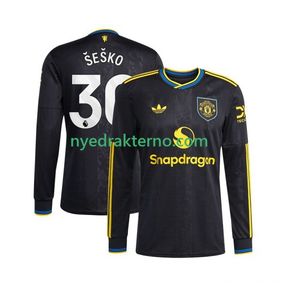 Manchester United Fotballdrakt Benjamin Sesko 30 Herre Tredjedraktsett 2025-2026 Langermet