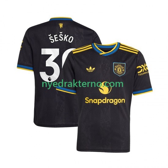 Manchester United Fotballdrakt Benjamin Sesko 30 Herre Tredjedraktsett 2025-2026 Kortermet