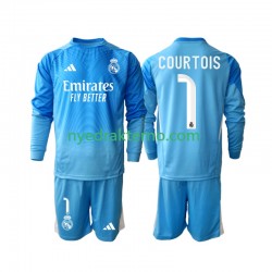 Real Madrid Fotballdrakt Thibaut Courtois 1 Barn Hjemmedraktsett 2025-2026 Langermet