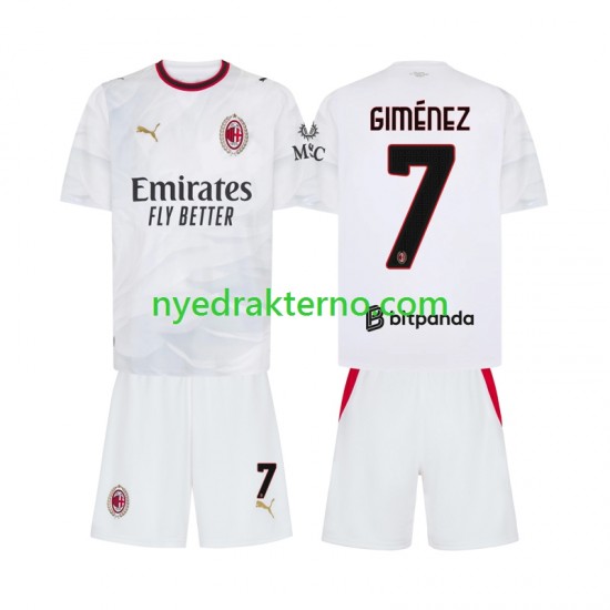 AC Milan Fotballdrakt Gimenez 7 Barn Bortedraktsett 2026-2027 Kortermet