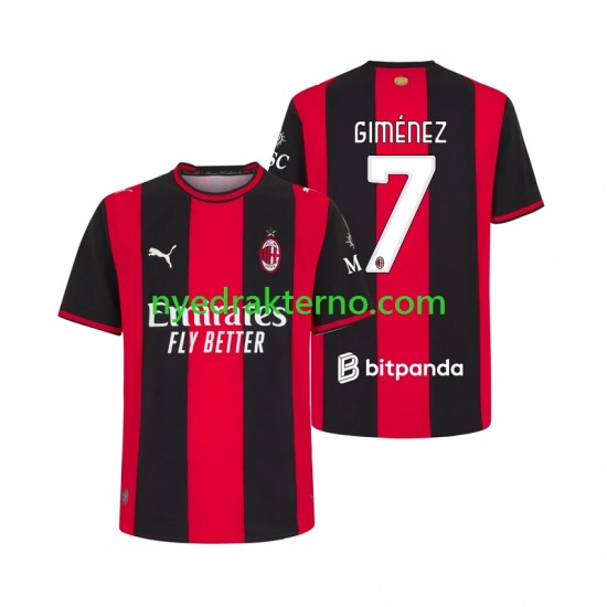 AC Milan Fotballdrakt Gimenez 7 Herre Hjemmedraktsett 2026-2027 Kortermet