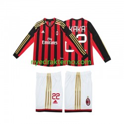 AC Milan Fotballdrakt Kaka 22 2013 2014 Retro Barn Hjemmedraktsett Langermet