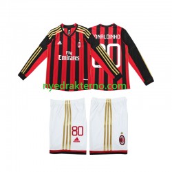AC Milan Fotballdrakt RONALDINHO 80 2013 2014 Retro Barn Hjemmedraktsett Langermet