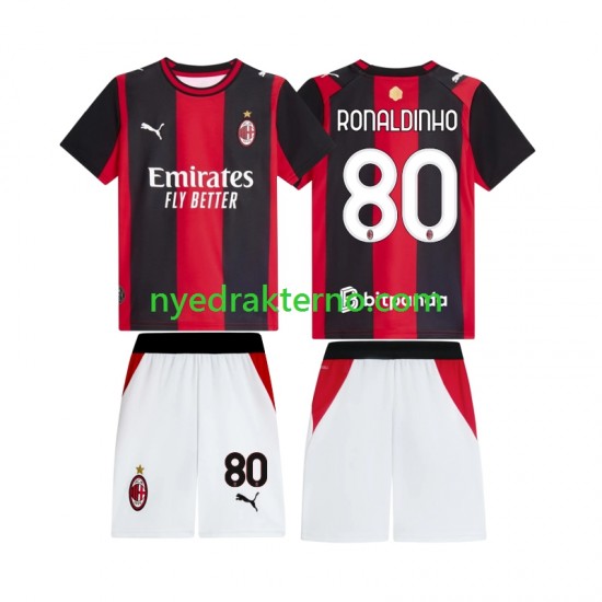 AC Milan Fotballdrakt Ronaldinho 80 Barn Hjemmedraktsett 2026-2027 Kortermet