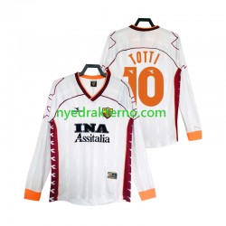 AS Roma Fotballdrakt Totti 10 2000 Retro Herre Bortedraktsett 1999 Langermet
