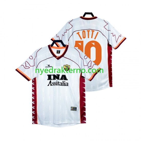 AS Roma Fotballdrakt Totti 10 2000 Retro Herre Bortedraktsett 1999 Kortermet