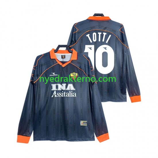 AS Roma Fotballdrakt Totti 10 2000 Retro Herre Tredjedraktsett 1999 Langermet