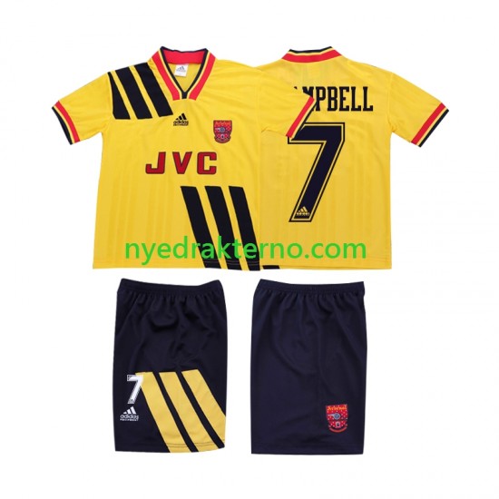 Arsenal Fotballdrakt CAMPBELL 7 1993 Retro Barn Bortedraktsett 1994 Kortermet