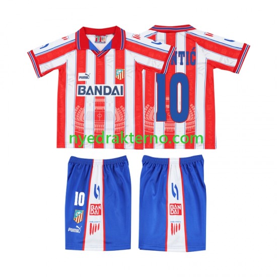 Atlético Madrid Fotballdrakt PANTIC 10 1996 1997 Retro Barn Hjemmedraktsett Kortermet