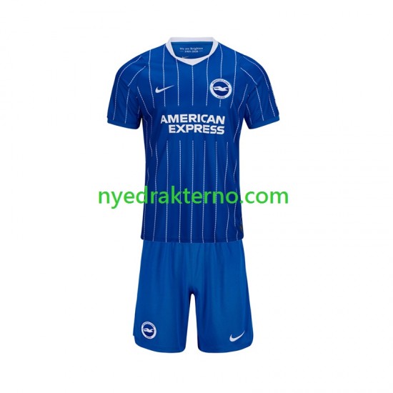 Fotballdrakt Brighton Hove Albion Barn Hjemmedraktsett 2026-2027 Kortermet