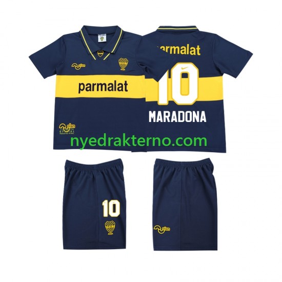 CA Boca Juniors Fotballdrakt MARADONA 10 1993 1995 Retro Barn Hjemmedraktsett Kortermet