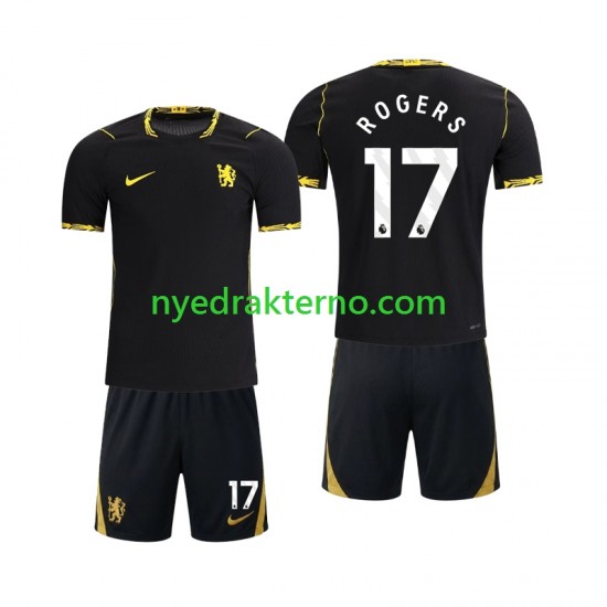 Fotballdrakt Chlesea Morgan Rogers 17 Barn Bortedraktsett 2026-2027 Kortermet