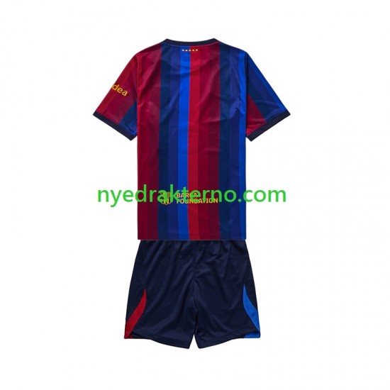 FC Barcelona Fotballdrakt Barn Hjemmedraktsett 2026-2027 Kortermet