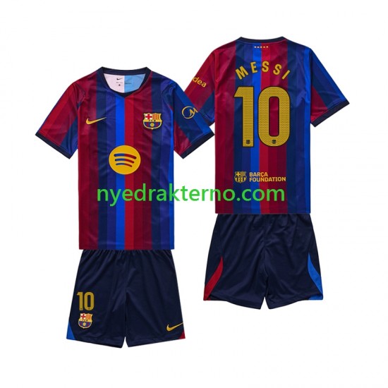 FC Barcelona Fotballdrakt Lionel Messi 10 Barn Hjemmedraktsett 2026-2027 Kortermet