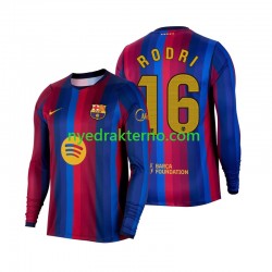 FC Barcelona Fotballdrakt Rodri 16 Herre Hjemmedraktsett 2026-2027 Langermet