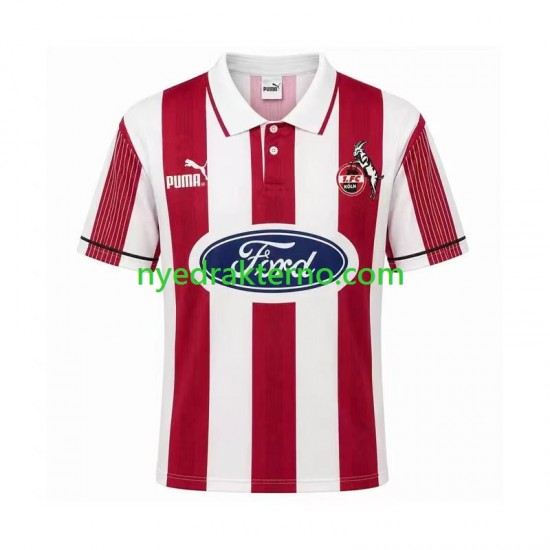 FC Köln Fotballdrakt 1995 1996 Retro Herre Hjemmedraktsett Kortermet