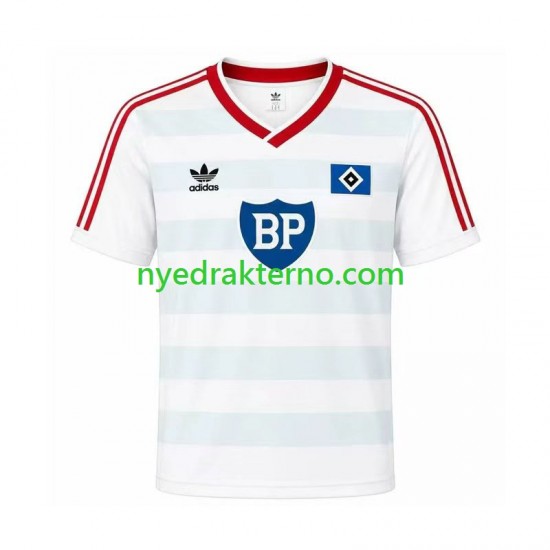 Hamburger SV Fotballdrakt 1986 Retro Herre Bortedraktsett Kortermet