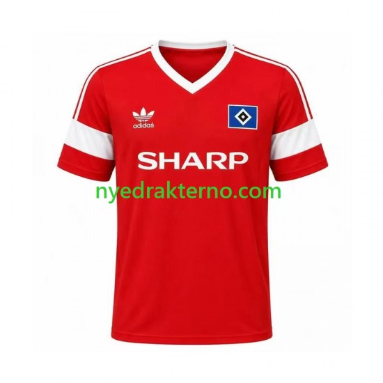 Hamburger SV Fotballdrakt 1988 Retro Herre Bortedraktsett Kortermet