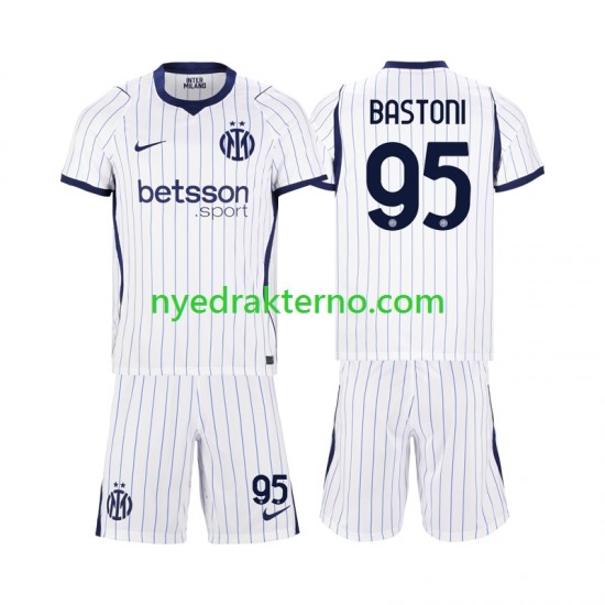 Inter Milan Fotballdrakt Alessandro Bastoni 95 Barn Bortedraktsett 2026-2027 Kortermet