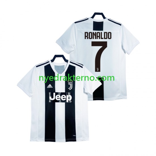 Juventus Fotballdrakt Cristiano Ronaldo 2018 2019 Retro Herre Hjemmedraktsett Kortermet