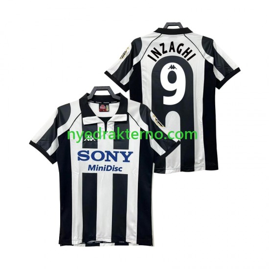 Juventus Fotballdrakt INZAGHI 9 1997 1998 Retro Herre Hjemmedraktsett Kortermet