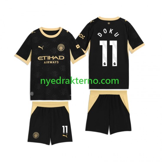 Manchester City Fotballdrakt Jeremy Doku 11 Barn Bortedraktsett 2026-2027 Kortermet