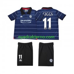 Manchester United Fotballdrakt GIGGS 11 2000 Retro Barn Bortedraktsett 1999 Kortermet