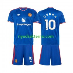Manchester United Fotballdrakt Matheus Cunha 10 Barn Bortedraktsett 2026-2027 Kortermet