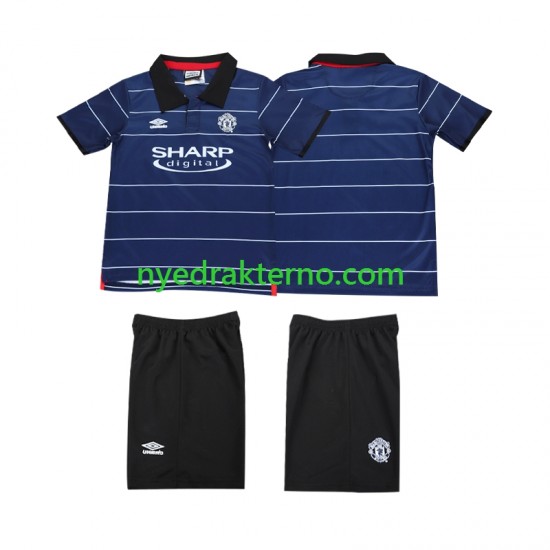 Manchester United Fotballdrakt 2000 Retro Barn Bortedraktsett 1999 Kortermet