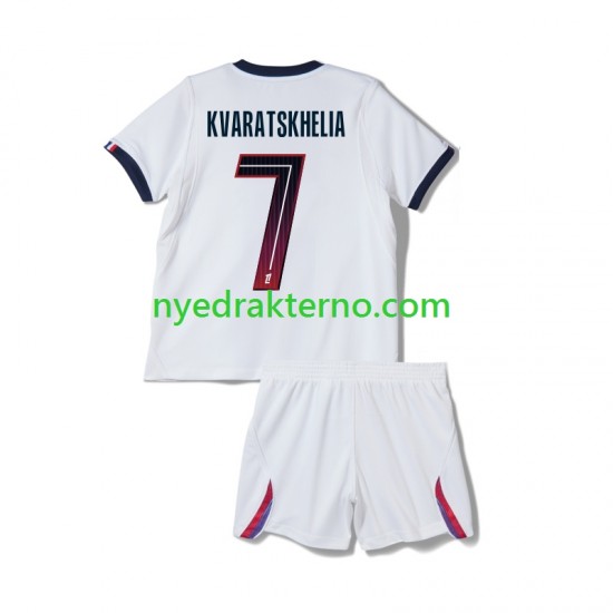 Paris Saint-Germain Fotballdrakt Khvicha Kvaratskhelia 7 Barn Bortedraktsett 2026-2027 Kortermet