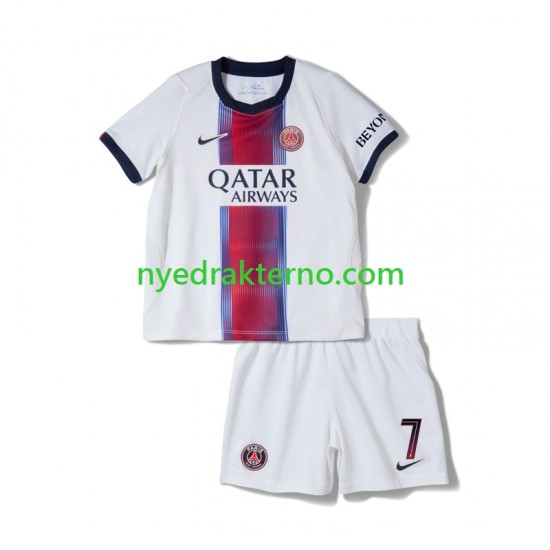 Paris Saint-Germain Fotballdrakt Mbappé Kylian 7 Barn Bortedraktsett 2026-2027 Kortermet
