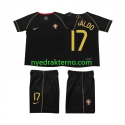 Portugal Fotballdrakt Cristiano Ronaldo 17 Retro Barn Bortedraktsett 2006 Kortermet