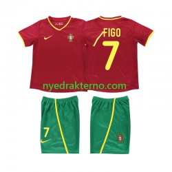 Portugal Fotballdrakt FIGO 7 2002 Retro Barn Hjemmedraktsett Kortermet