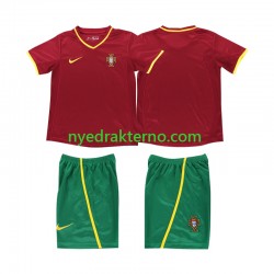 Portugal Fotballdrakt 2002 Retro Barn Hjemmedraktsett Kortermet