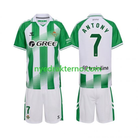 Real Betis Fotballdrakt Anthoy 7 Barn Hjemmedraktsett 2026-2027 Kortermet