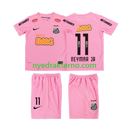 Fotballdrakt Santos Neymar JR 11 2012 2013 Retro Barn Fjerdedraktsett Kortermet
