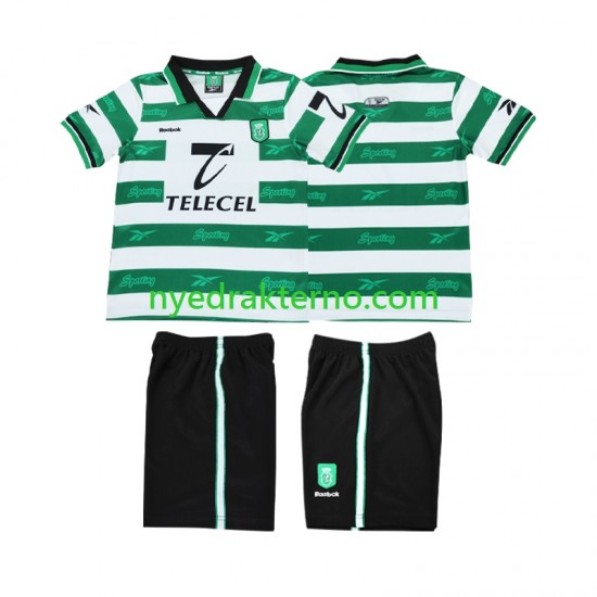Sporting CP Fotballdrakt 2000 Retro Barn Hjemmedraktsett 1999 Kortermet
