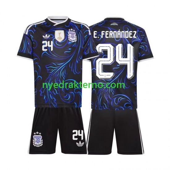 Argentina Fotballdrakt Enzo Fernandez 24 Barn Bortedraktsett Fotball-VM 2026 Kortermet