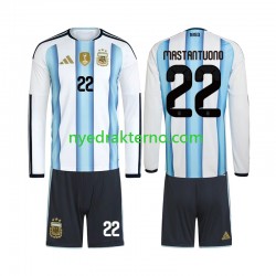 Argentina Fotballdrakt Franco Mastantuono 22 Barn Hjemmedraktsett Fotball-VM 2026 Langermet