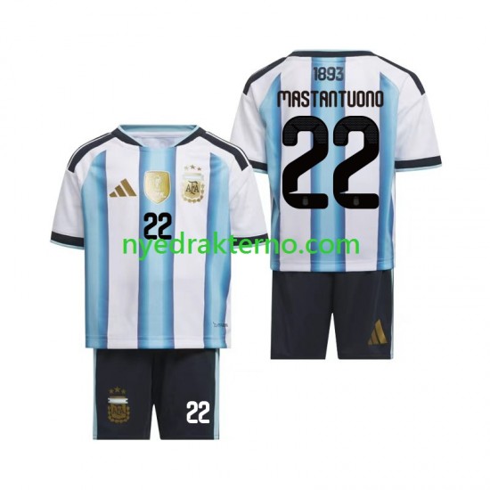 Argentina Fotballdrakt Franco Mastantuono 22 Barn Hjemmedraktsett Fotball-VM 2026 Kortermet